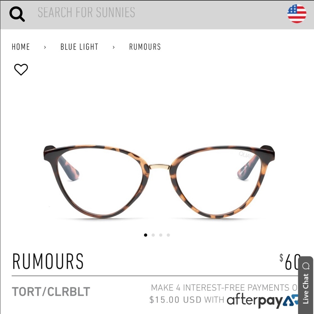 NWT Quay Rumor Blue Light Glasses.